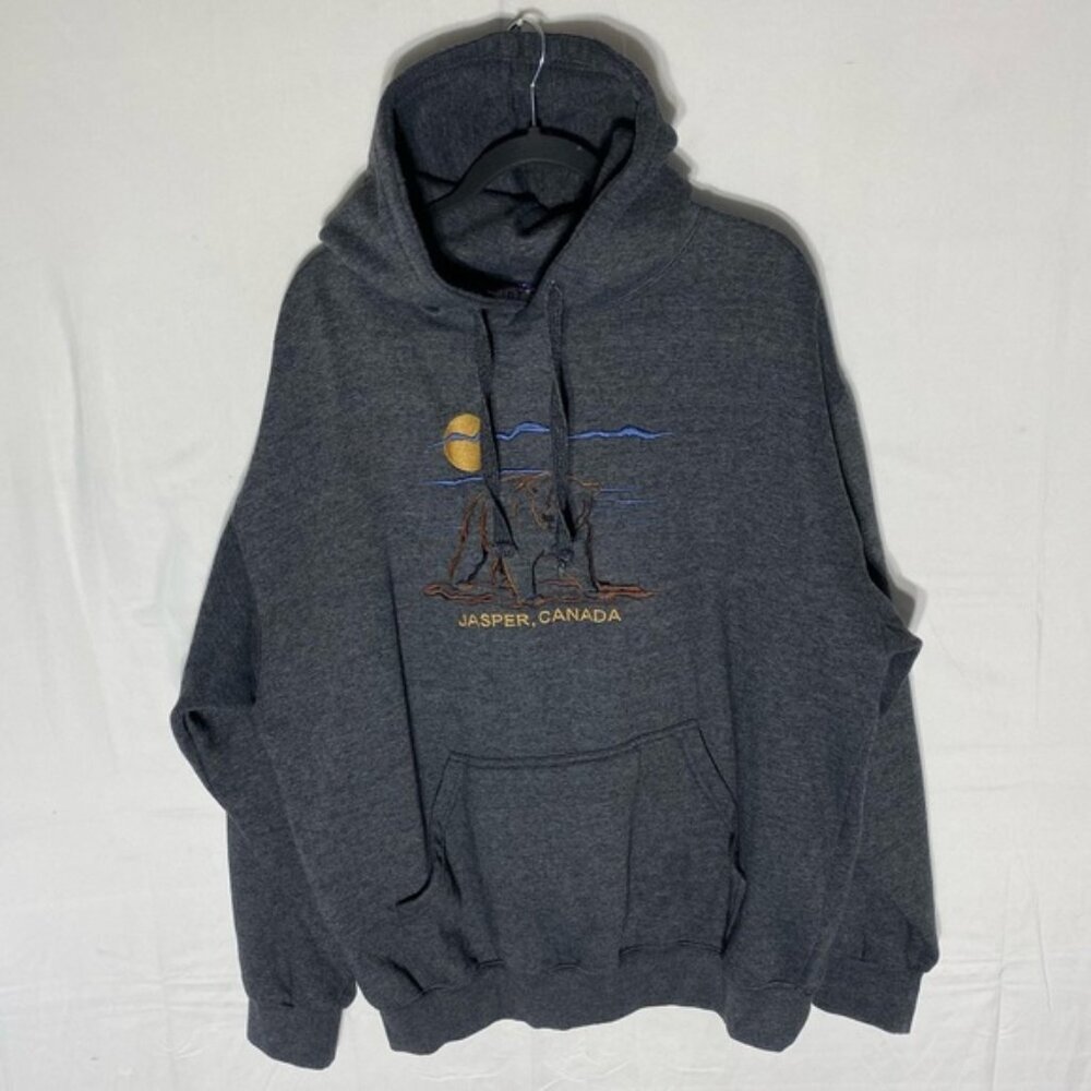 Vintage Northern Lifestyles Canada Grey Embroidered Jasper Canada Hoodie XL